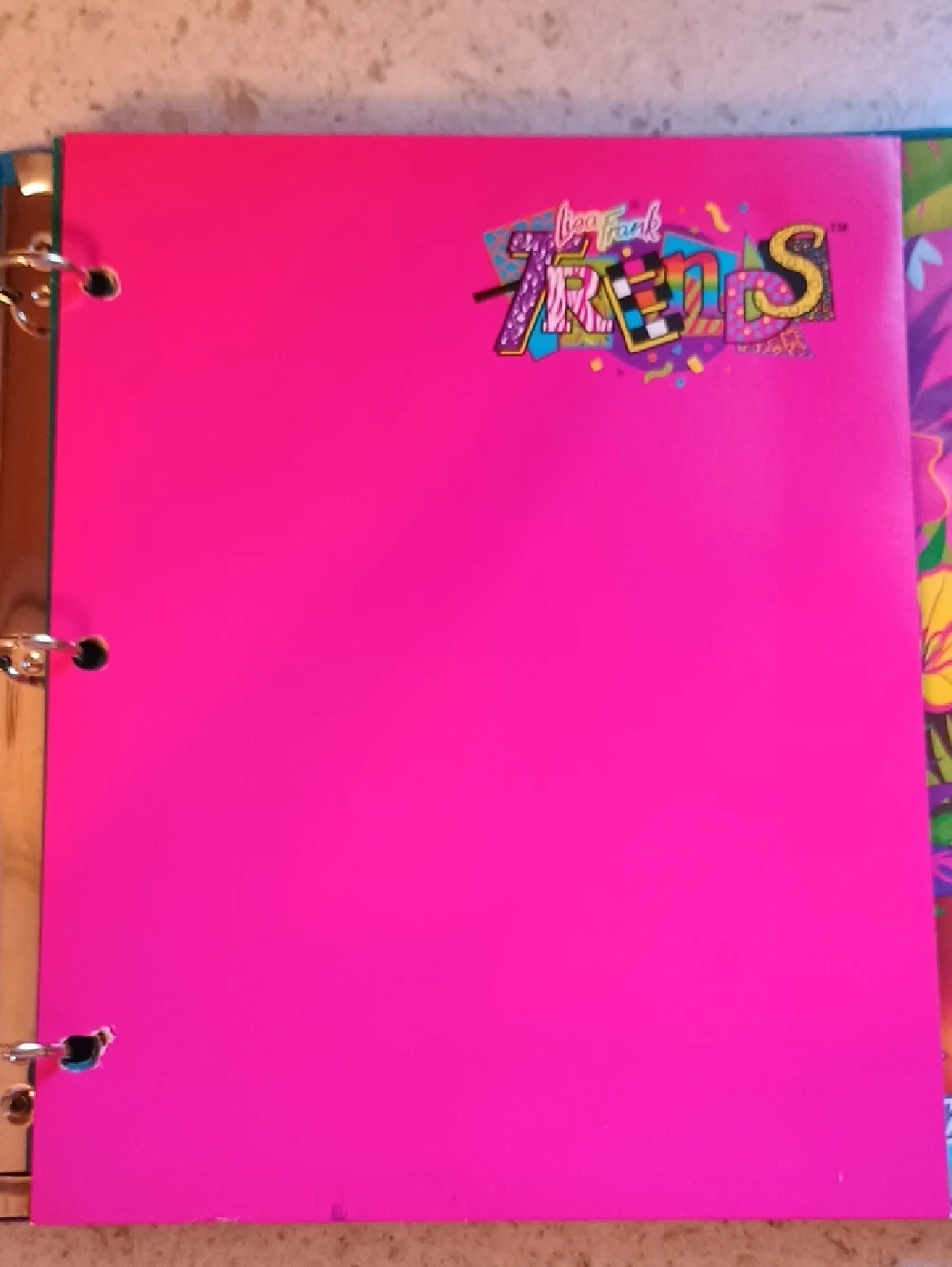 Vintage 1990s Lisa Frank Tropical Penguin 3 Ring Trapper Keeper W/ 3 Folders - Picture 9 of 16